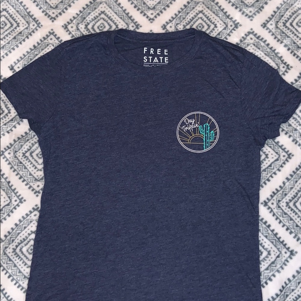 Navy Blue Embroidered Cacti Shirt